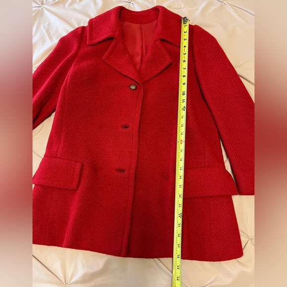 Stunning Vintage Berroco Red Winter Holiday Christmas Coat Size Medium - Picture 8 of 10